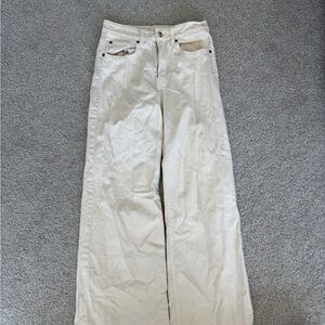 H&M Cream Flare & Wide Leg Jeans